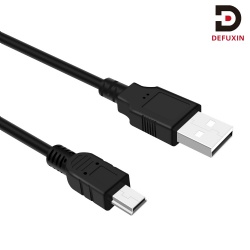 DFX USB 2.0 A Male to Mini 5P Cable 1.5m, High Speed 480Mbps Data Sync Wire Scanner Line for GPS Navigator