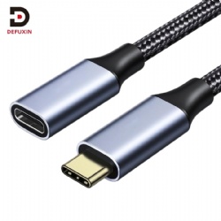 DFX USB 3.2 C Extension Cable 0.5M 20Gbps 100W Male to Female Braid Wire with E-Marker for USB C Hub Dock Station Nintendo