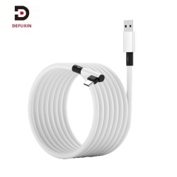 DFX 10Gbps VR Link Cable 5M USB A to Type C 90 Degree Angled Streaming Cord for Oculus Quest 3 Quest 2 Steam VR