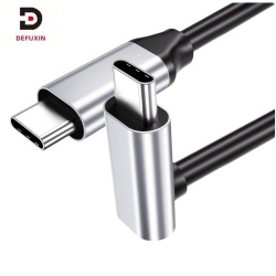DFX Vertical 90 Degree USB 3.1 Type C to C Cable 1M with Aluminum Case for SSD Monitor Drone Controller