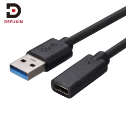 DFX USB 3.0 to USB C Cable 20cm, USB A Male to C Female Data Extension Cord, 5Gbps SuperSpeed for External SSD Hard Drive PC